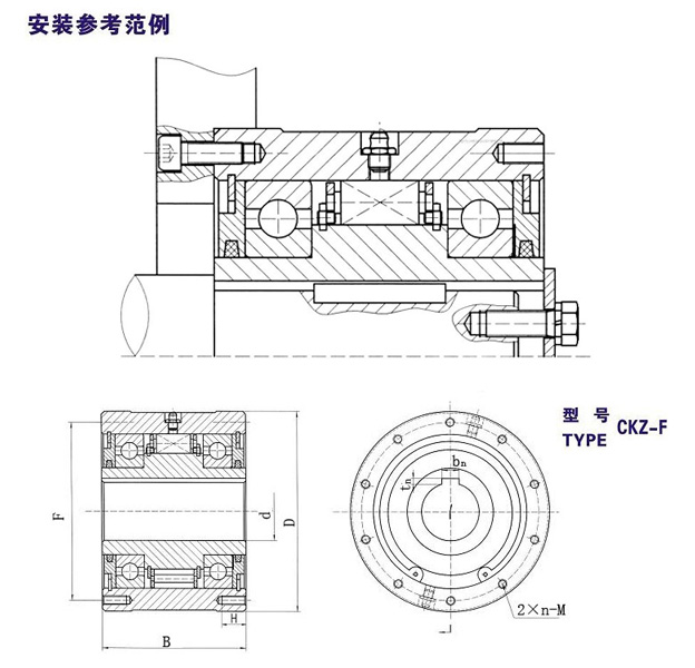 CKZ-F單向楔塊超越離合器結構圖 CKZ-F單向楔塊超越離合器結構圖